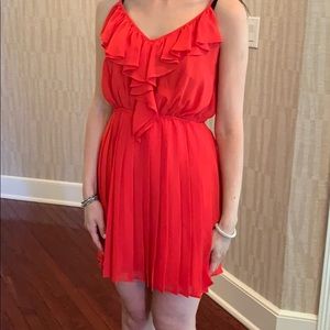 BCBG Generation red orange tone dress ;ruffles S